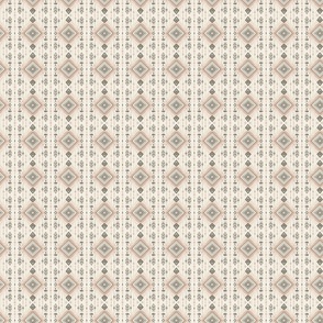 Peach and grey rhombus Ikat small - boho geometrical shapes with linen texture- bohemian hand drawn geometric print