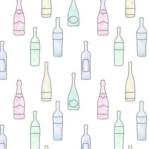 Watercolor Wine Bottles