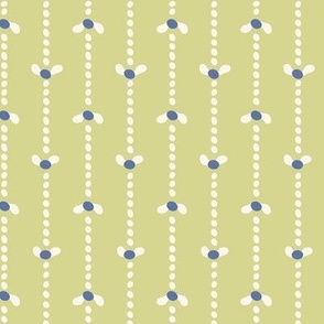 winged dot stripes - key lime and blue
