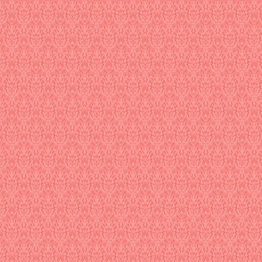 Calligraphic Monochrome Damask - Pink Coral (small scale)