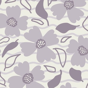 L // Loose, soft Florals - Benjamin Moore - 2116-40 Hazy Lilac - OC 17 White Dove