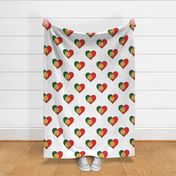 Portuguese Flag Heart Portugal Love Repeating Pattern White