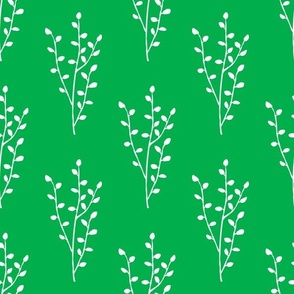 Minimal botanical leaves - green and white