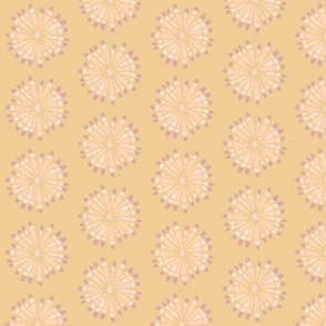 Pastel Whimsical Wildflowers Botanical Floral Pattern in Soft Beige