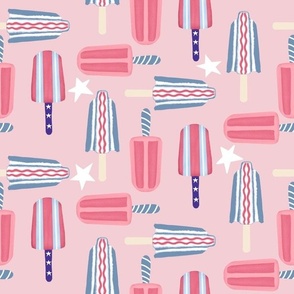 Summer Patriotic Red White and Blue Popsicles SMALL SCALE