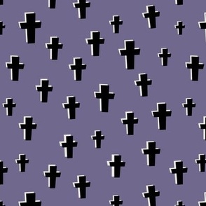 Halloween Crosses Tiny micro on purple