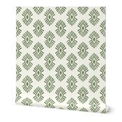 (small) Ethnic inspired Radiant Tribal sage olive forest green and white