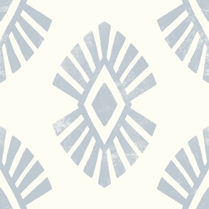 (large) Ethnic inspired Radiant Tribal upward light blue and white natural