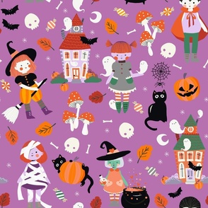 HALLOWEEN COTTAGECORE COUNTRY BUMPKINS PURPLE