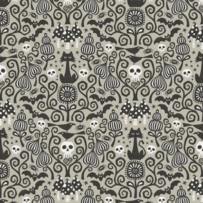 my whimsical gothic world - light grey background - cottage halloween collection (small)
