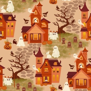 Not - Scary Halloween  Ghosties Village - Medium size