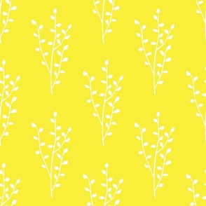 Minimal botanical leaves - yellow and white