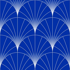 Yves Klein Blue Art Deco Scallop Fan | Large