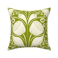 Nordic bold flower -dark green