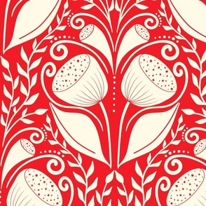 Nordic bold flower - red