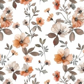 Rust Earth tone Floral