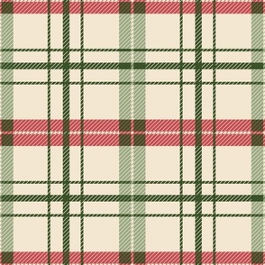 Natural Christmas Plaid - red green white