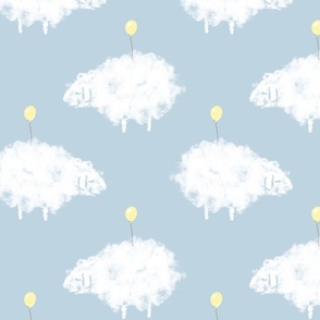 sky with dreamy cloud sheeps