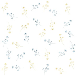 Blue Yellow Wildflower Pattern