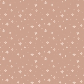 Stars and and Flowers on Dusty Muted Pink - Ditsy Blender