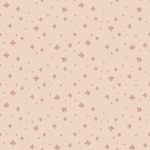 Stars and and Flowers on Muted Light Pink - Ditsy Blender