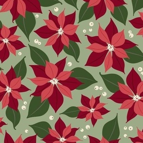 Field of Poinsettias - Natural Christmas CC