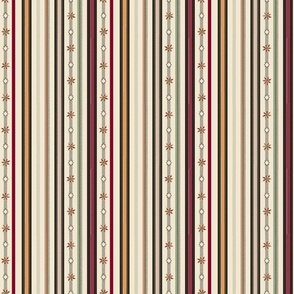 Natural Christmas textured stripe with stars and anise on cornsilk - medium