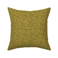 Wild Marks  Animal Print Textured - Moss Green and Mustard - 24in Small