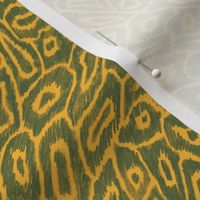 Wild Marks  Animal Print Textured - Moss Green and Mustard - 24in Small