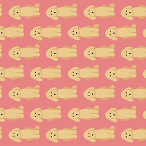 Tea Towel Wall Hanging - Golden Doodle Dogs Pink 40%