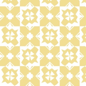 Geometric Pattern Yellow and White