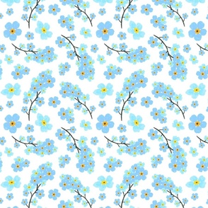 Watercolor Forget Me Nots Pattern 