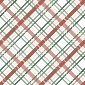  Winter Argyle in Christmas Red and Green on white / preppy holiday plaid 
