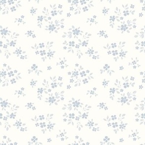 ( small ) dusty blue, Scattered, ditsy floral, neutral flowers, meadow