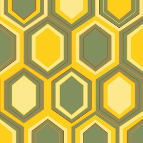 Retro Hexagons (24") - yellow, green (ST2023RH)
