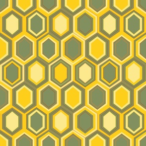 Retro Hexagons (12") - yellow, green (ST2023RH)