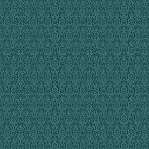 Calligraphic Monochrome Damask - Teal  (small scale)