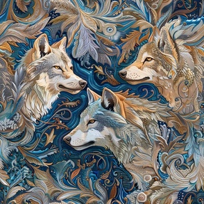 Opulent Winter Woodland Wolves