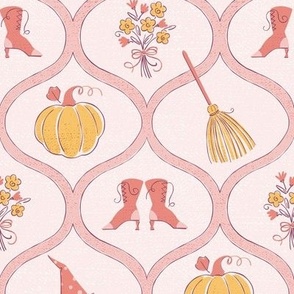 Glinda the Good Witch | Peachy Pink | 8" repeat | Cottagecore Halloween