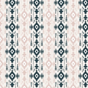 Navy and pink cross ikat small - geometrical hand drawn aztec with linen texture - southwestern girl decor - bohemian 