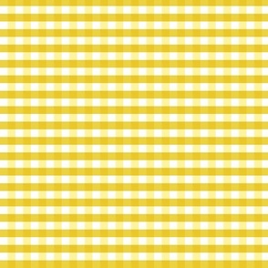 Classic Gingham Plaid Mini Sunny Yellow Checks Yellow and White 
