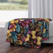 Bigger Lush Tropical Moody Floral Colorful Autumn Night Blooms