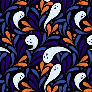 Ghostly Garden Floral Halloween in Black