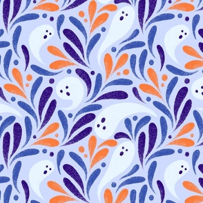 Ghostly Garden Floral Halloween in purple