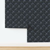 Georgian Floral - Black, Grey - Small Scale