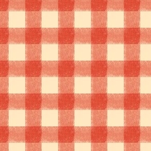 Small Rustic Gingham | Dreamy Orange & Cream | Country Cottagecore Goose | Pink Aesthetic