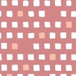 simple squares - pink - white - large