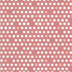 simple squares - pink - white - small