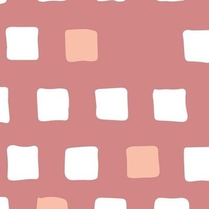 simple squares - pink - white - xlarge