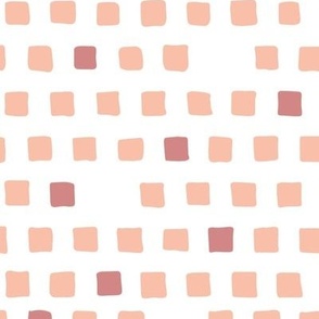 simple squares - white - peach - large